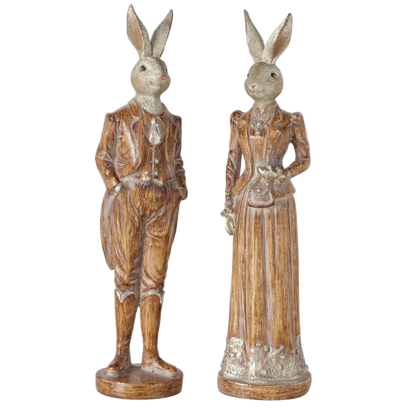 Deko Hasenfigur Lunaro Hasenpaar elegant 2er Set