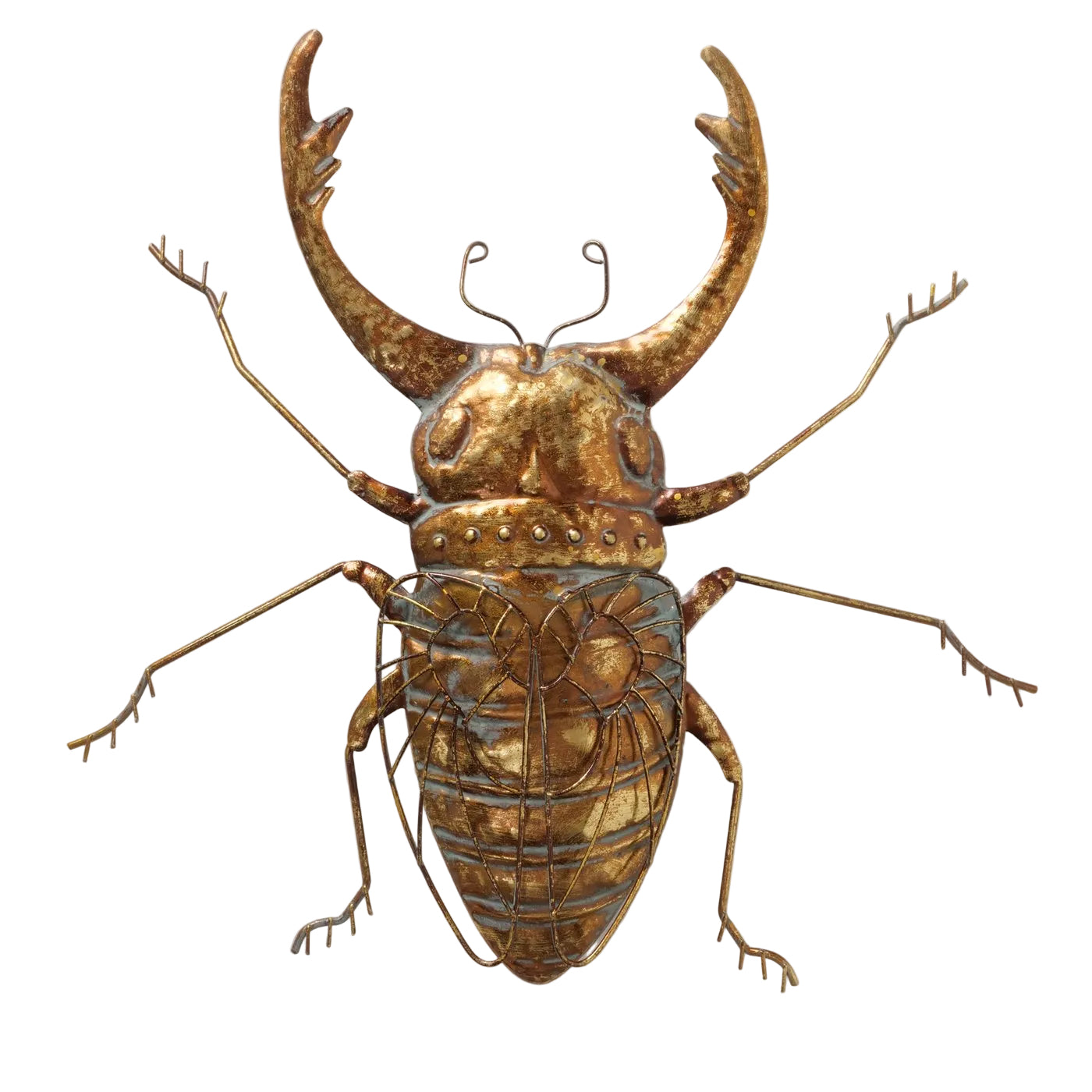 Wandobjekt Goldener Hirschkäfer Metall Deko