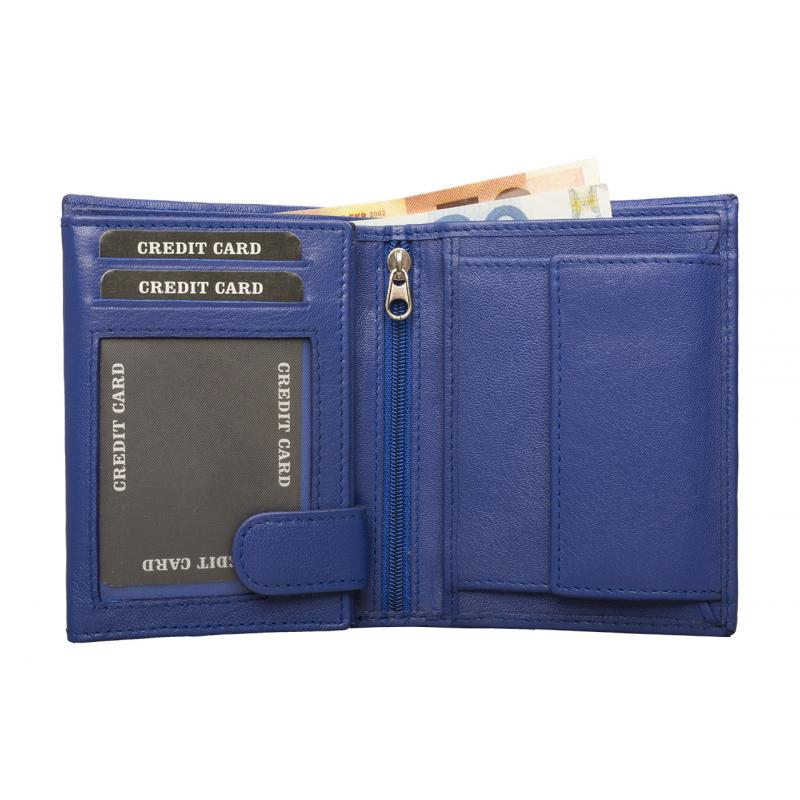 Geldbörse Nappa Leder Royalblau – Kompakte Kombibörse mit viel Stauraum