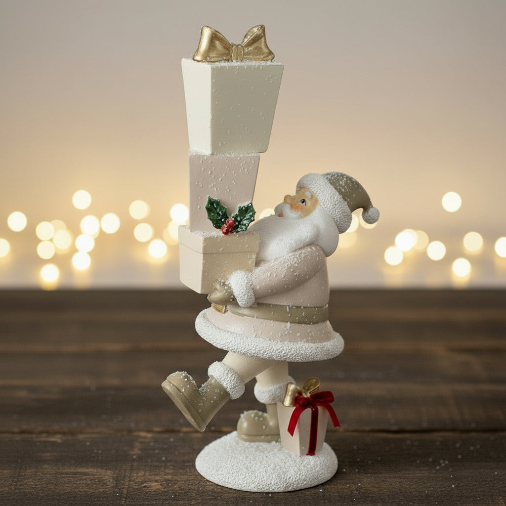 Weihnachtsfigur Aden Weihnachtsmann mit Geschenke Weihnachtsdeko Höhe 23cm