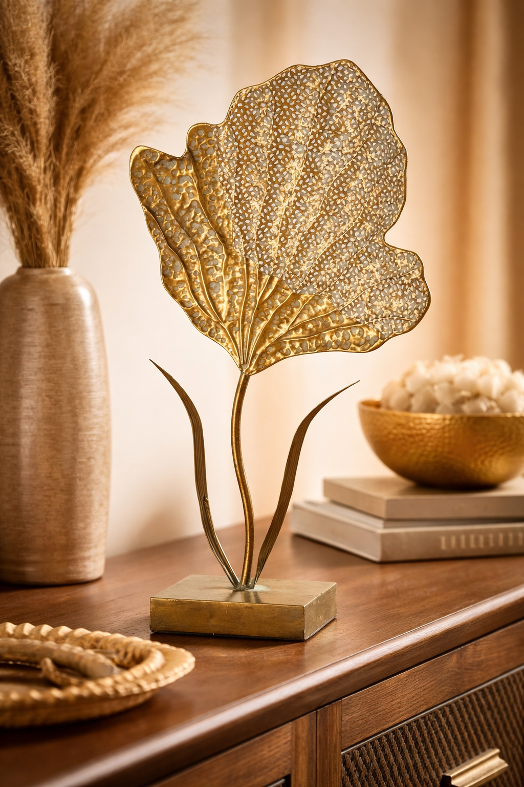 Aurelia Blattkunst Aufsteller antikgold 57,5cm