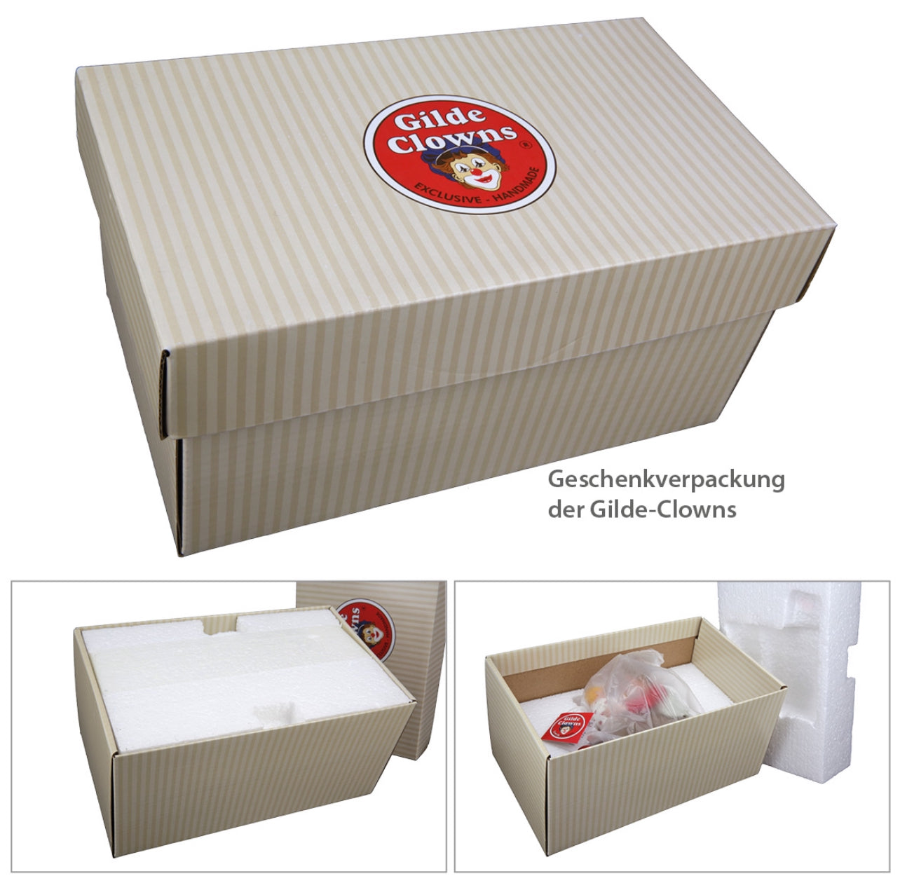 Handgefertigte Geschenkbox 'Clown Schatz' mit Unikat Clownfigur, Grußkarte & Überraschungspräsent - Ideales Geschenk für Valentinstag, Geburtstag, Muttertag