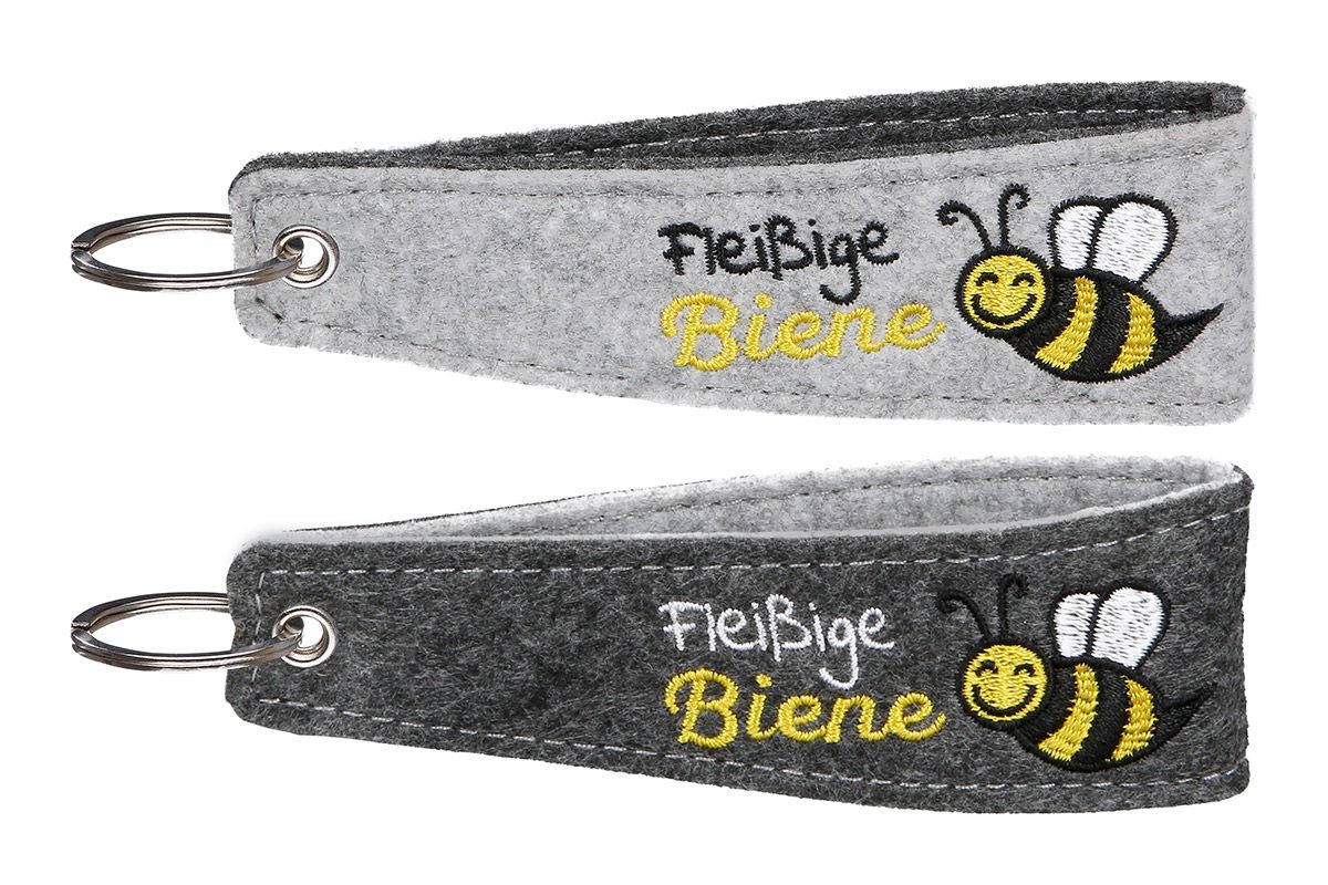 Filz Schlüsselanhänger "Fleißige Biene" im 24er Set