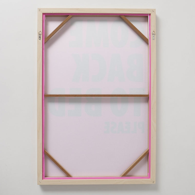Bild Lazy mit Schriftzug – Stilvolle Aufforderung in Pink und Dunkelgrün Höhe 90cm