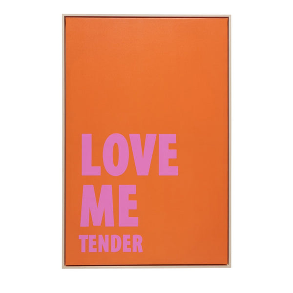 Bild 'Tender' mit Liebeserklärung – Emotionaler Akzent in Orange und Pink Höhe 90cm