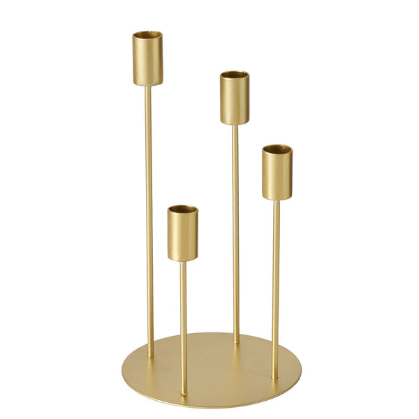 Eleganter Kerzenleuchter Junto – Goldenes Metall für stilvolle Beleuchtung