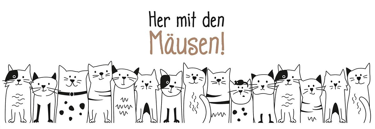 Katzenbande Keramik Spardose – Weiß mit Spruch