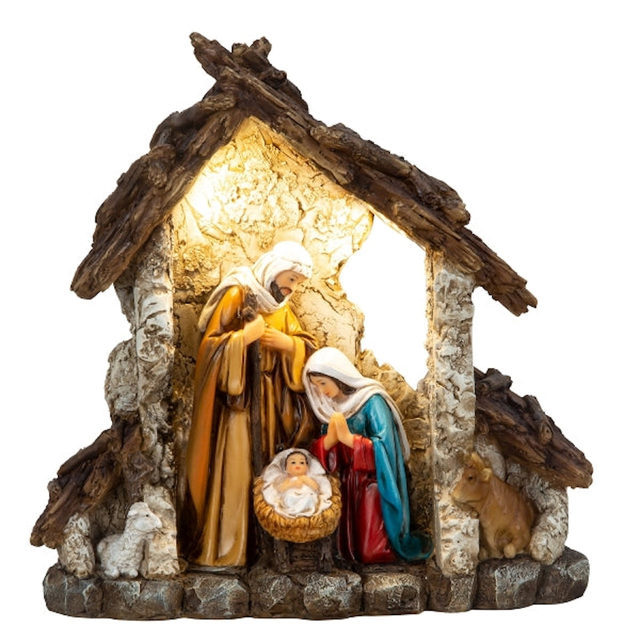 Weihnachtskrippe Gloria mit LED Beleuchtung 23cm