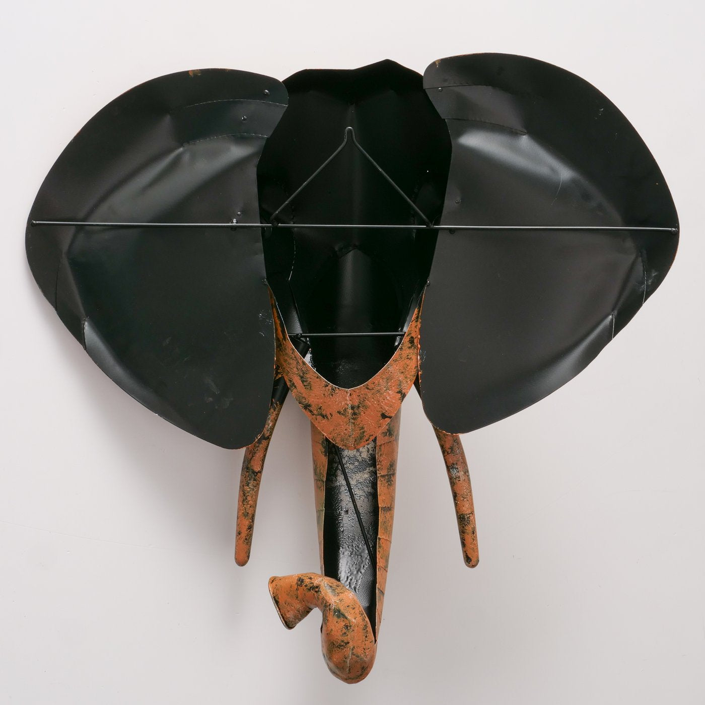 Wall decoration Elefanta elephant head antique brown made of metal handmade