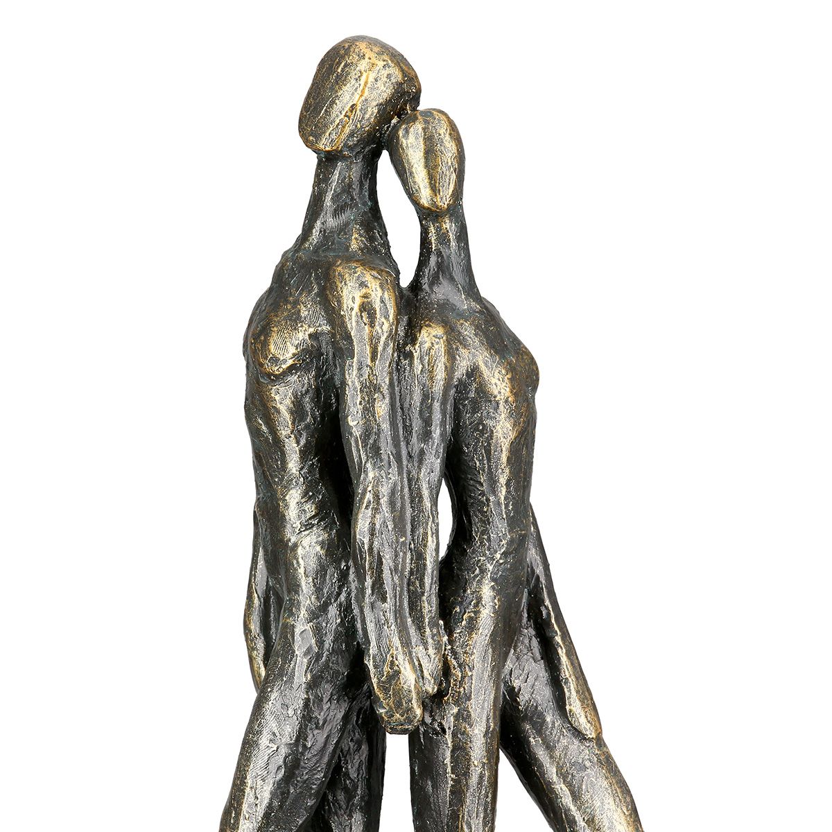 LED Tischleuchte Herzenslicht Paarmotiv Kunstharz Bronze