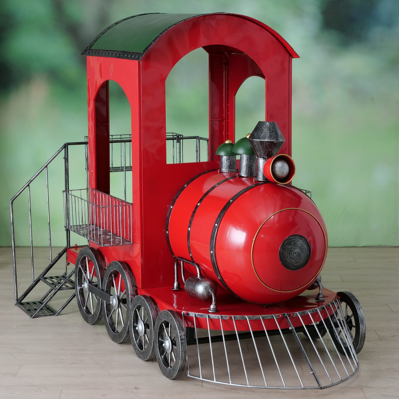 Weihnachts Dekoaufsteller Santa Express – Handgefertigte Lokomotive aus Metall