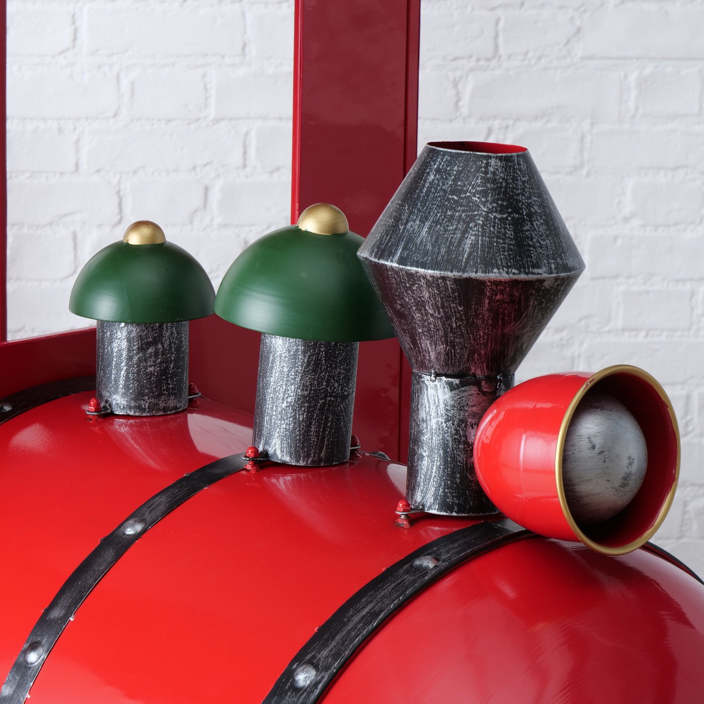 Weihnachts Dekoaufsteller Santa Express – Handgefertigte Lokomotive aus Metall