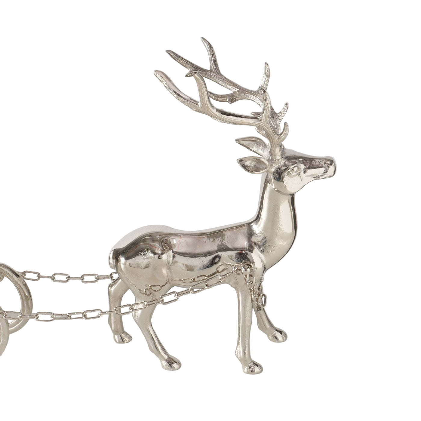 Sektkühler Hirsch mit Schlitten Silber Aluminium Vernickelt 86cm