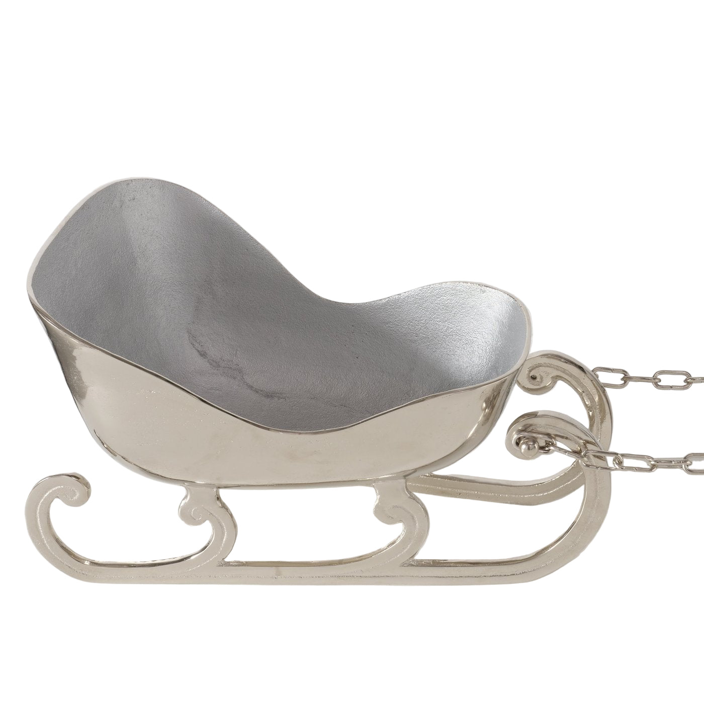 Sektkühler Hirsch mit Schlitten Silber Aluminium Vernickelt 86cm