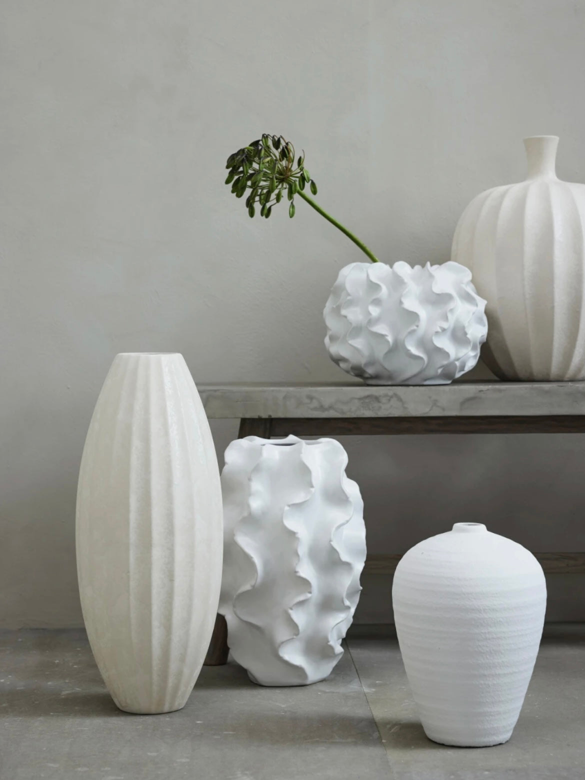 Keramikvase Sannia weiß, in 2 Größen
