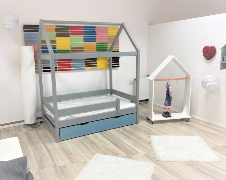 Bettkasten Solis Kinderbett - Hausbett | Massivholz | Naturholz | 100% Bio-Bett