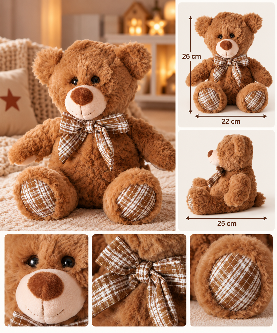 Pepper Cuddly Bear Handmade Brown 26cm Plush Bear