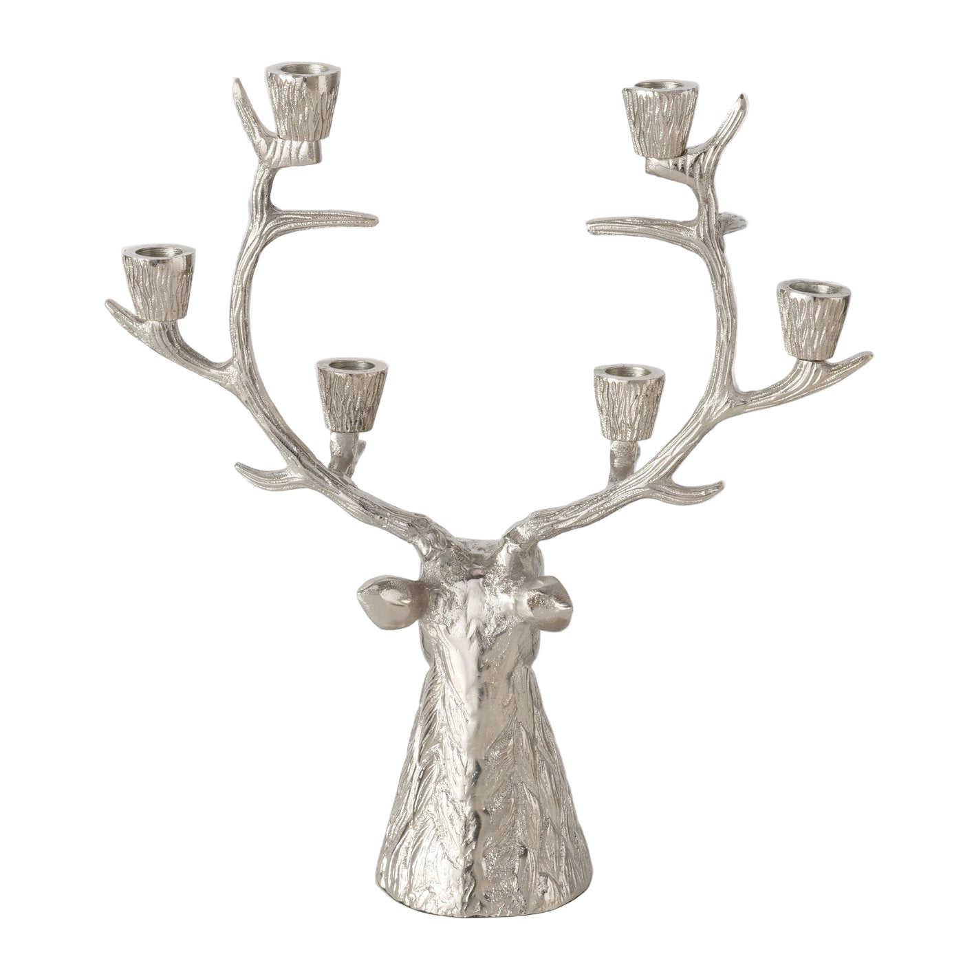 Kerzenleuchter Hirsch Theodor – Elegantes Tischaccessoire in Galvanisiertem Silber