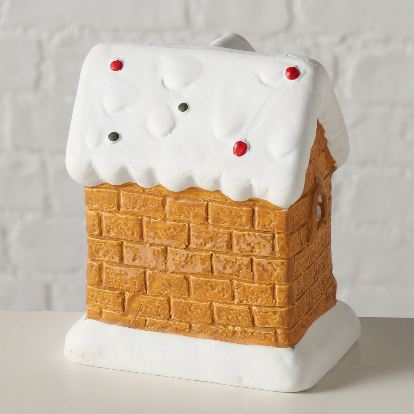 Dekoaufsteller Ginger 2er Set Lebkuchenhaus Mit LED Handbemalt