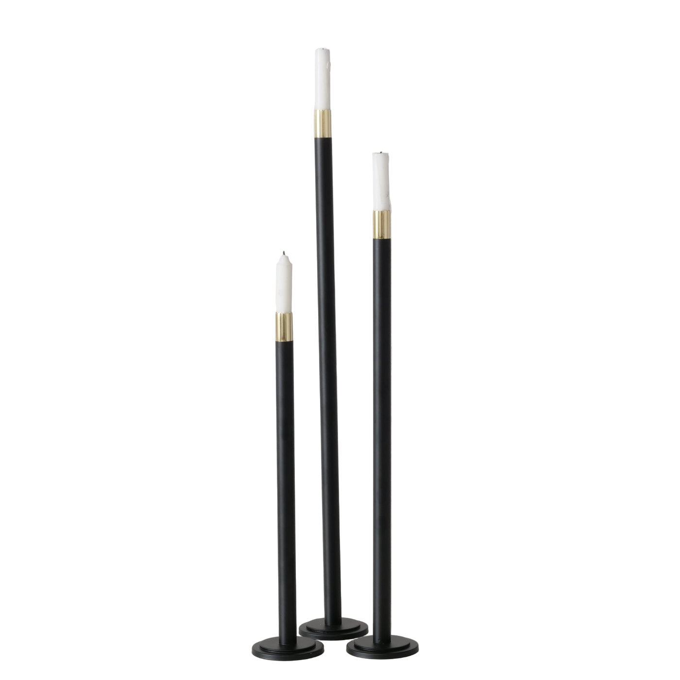 Bodenkerzenleuchter Mats Eisen Schwarz Gold Modern 76,5 cm Höhe