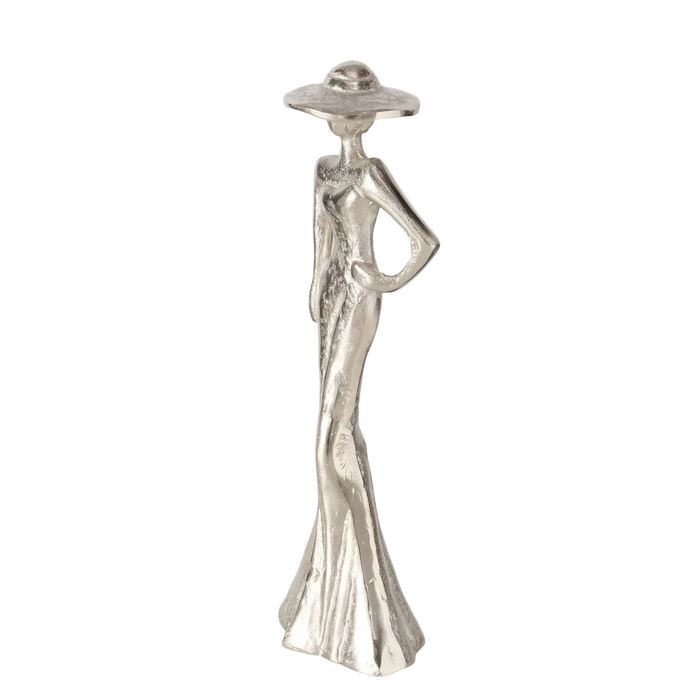 Lady Tatjana Elegante Aluminium Figur in Silber