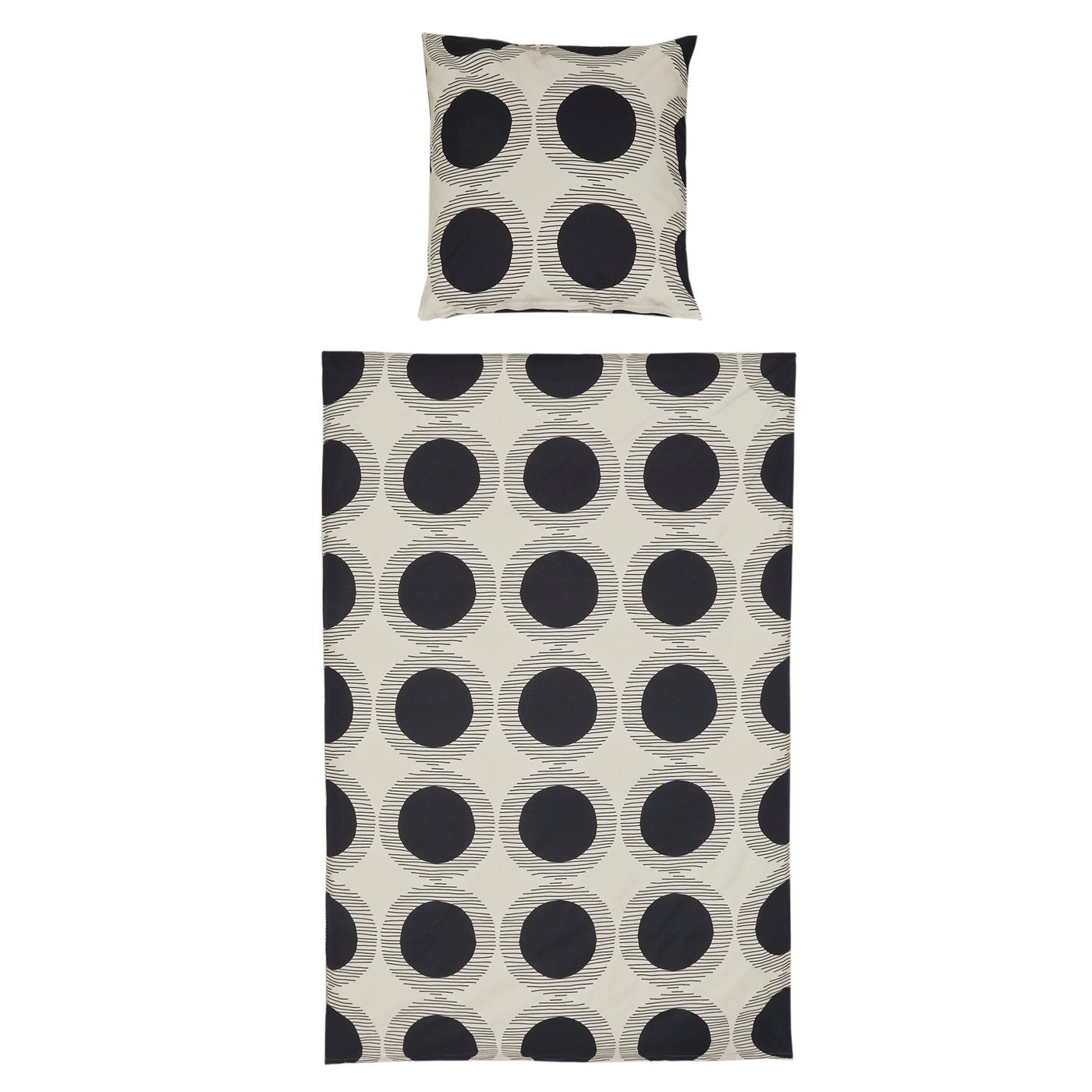 Kaylino Circa Bettwäsche 135x200 cm Geometrisches Design Schwarz Creme 2tlg.