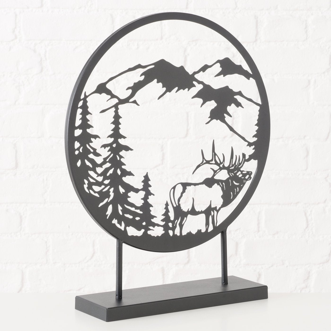 Dekoaufsteller Terrano Hirsch und Berglandschaft aus Metall