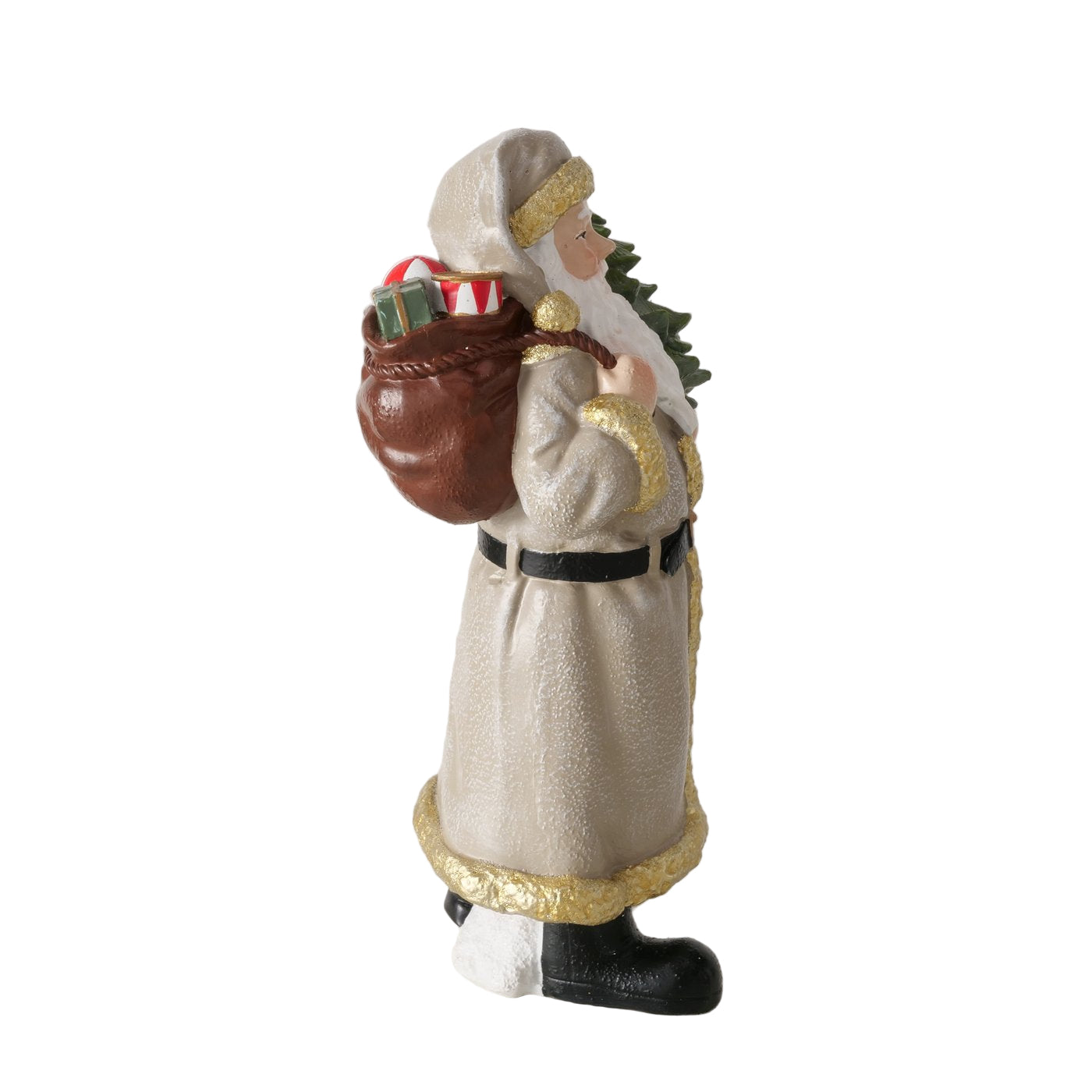 Weihnachtsmann Figur Christino 2er Set Handbemalt Beige Dekofigur 18,5cm