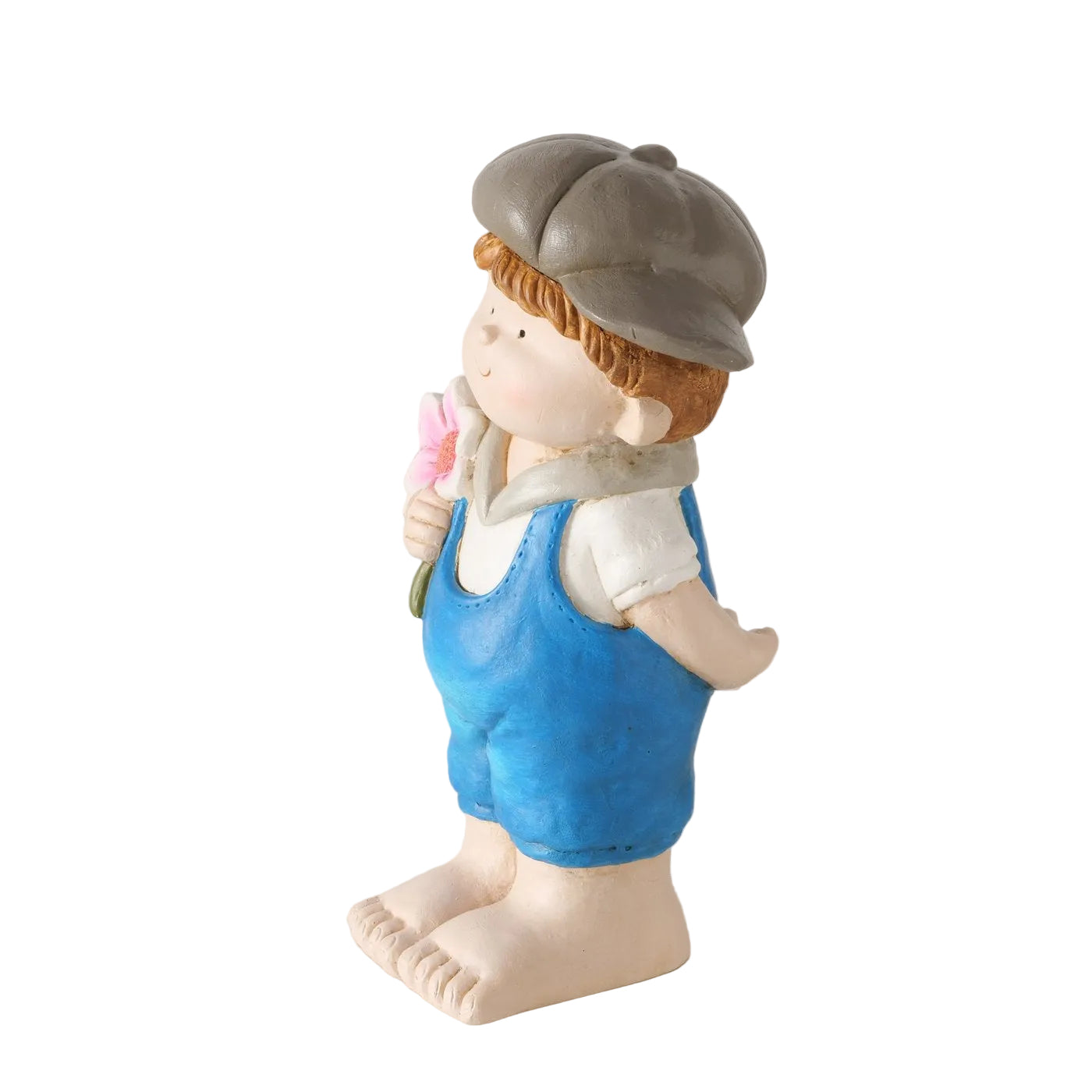 Fjellin Jungenfigur blau grau Gartendeko 39cm