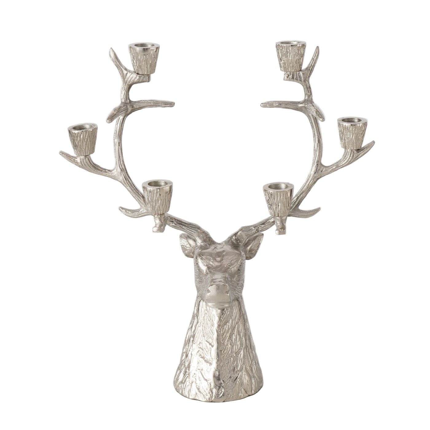 Kerzenleuchter Hirsch Theodor – Elegantes Tischaccessoire in Galvanisiertem Silber