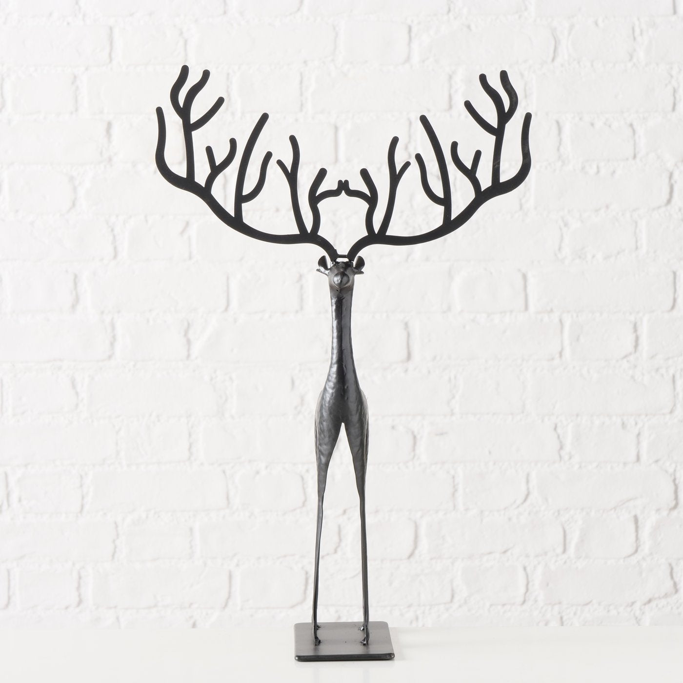 Cornelius Waldsilhouette Dekofigur Hirsch Schwarz 48cm Metall Handgefertigt