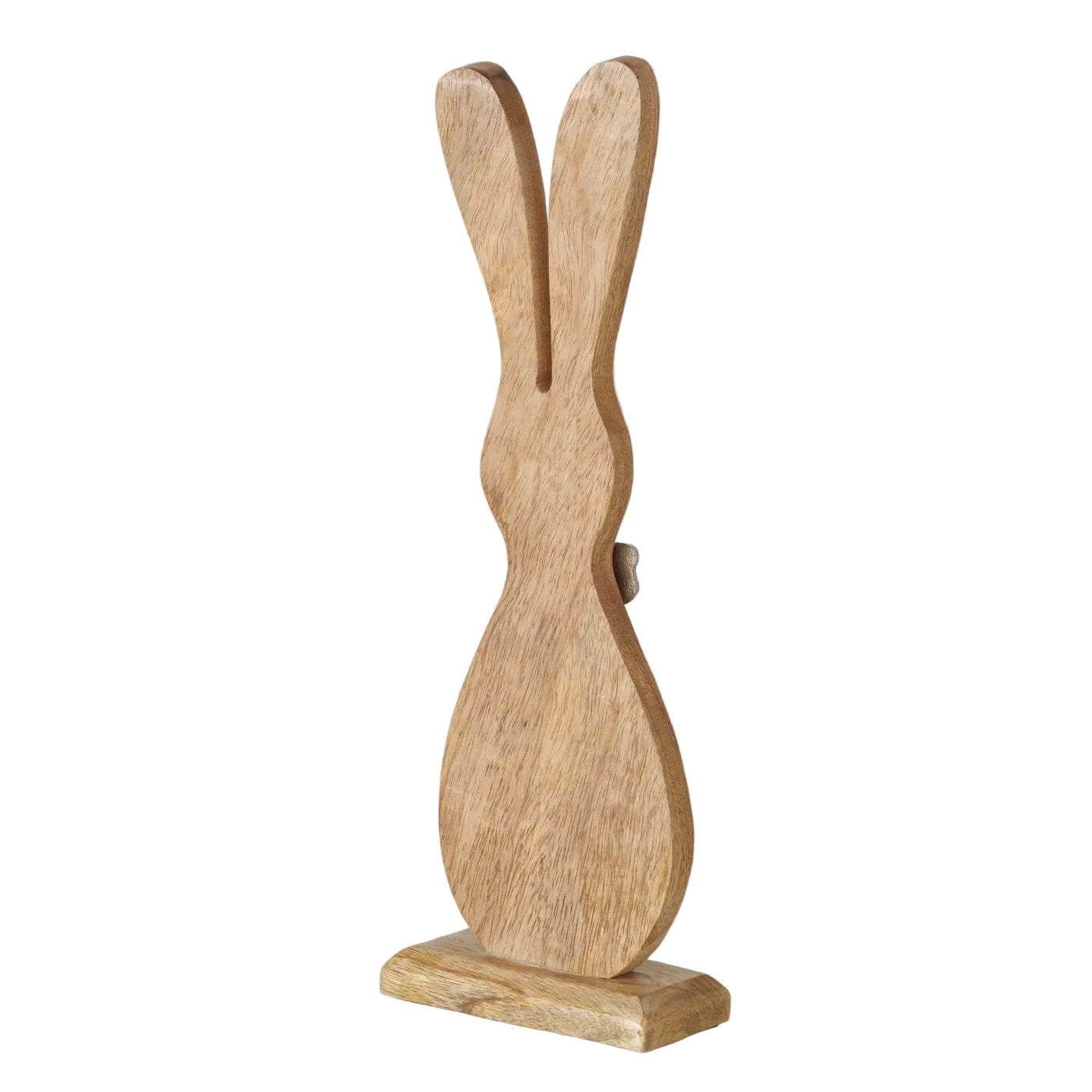 Dekofigur Hase Helmy Holz Natur Silber Mango Holz Handarbeit 41cm