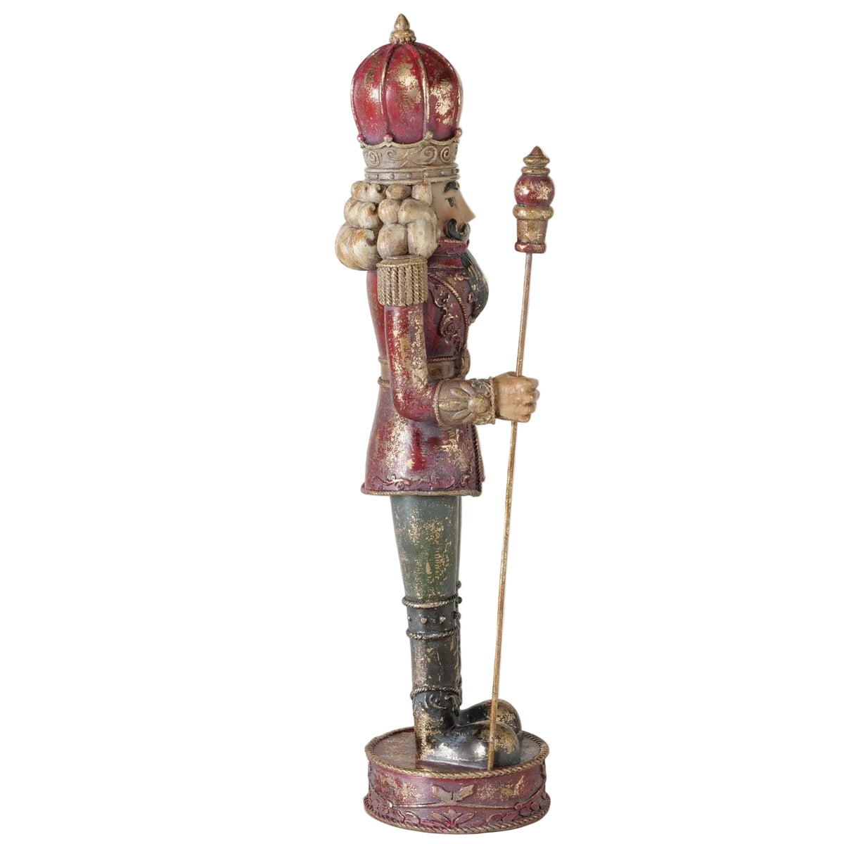 Nussknacker Figur Kronenwächter rot gold 40 cm