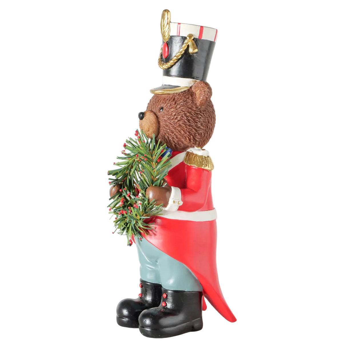 Weihnachtsfigur Nussknackerbär Lenny Rot Braun 28 cm