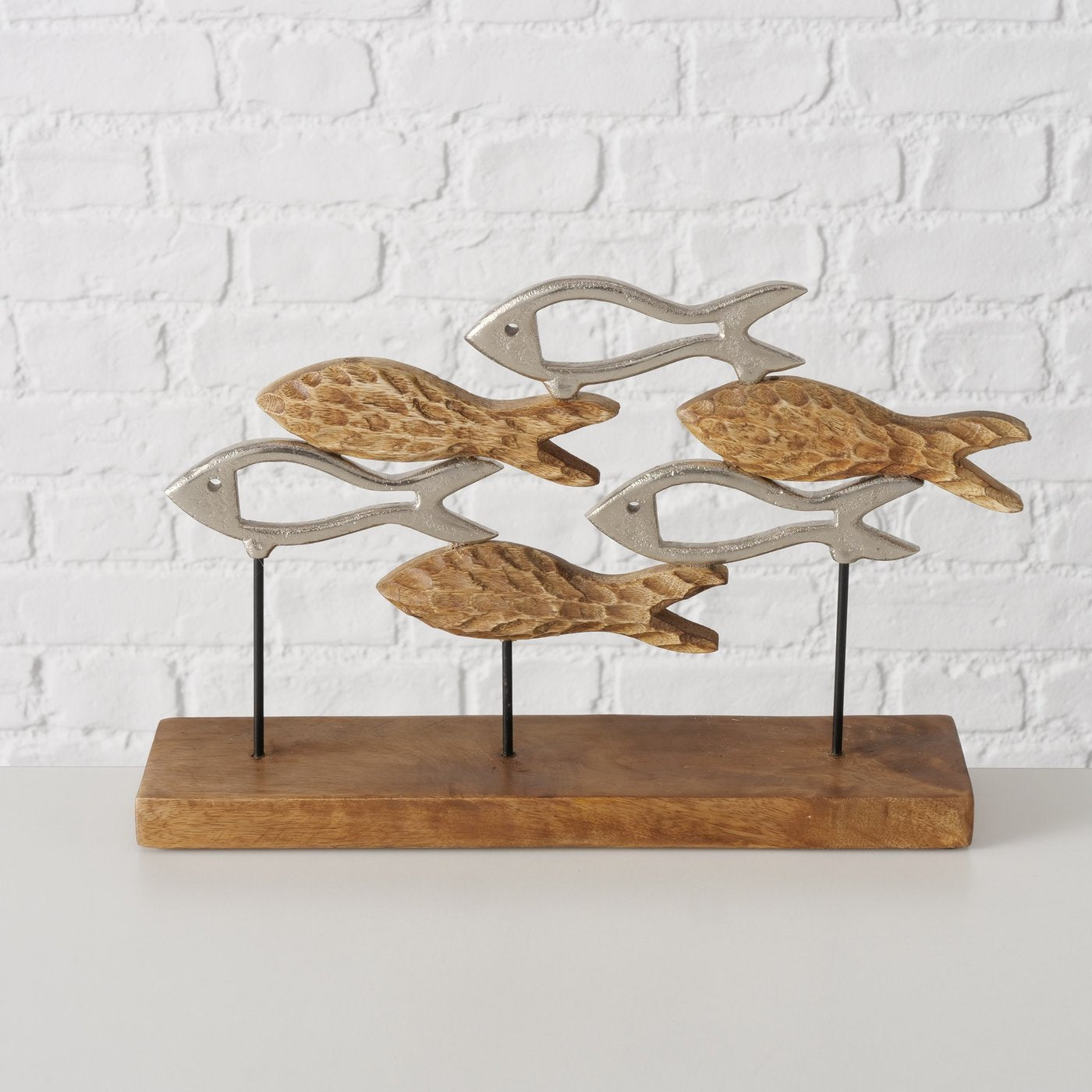 Figuur Balik School van Vissen - Handgemaakt Sculptuur