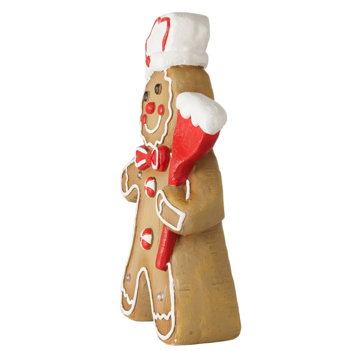 LED Weihnachtsfiguren Lebkuchenbäcker Nelly 2er Set Braun Rot 34 cm
