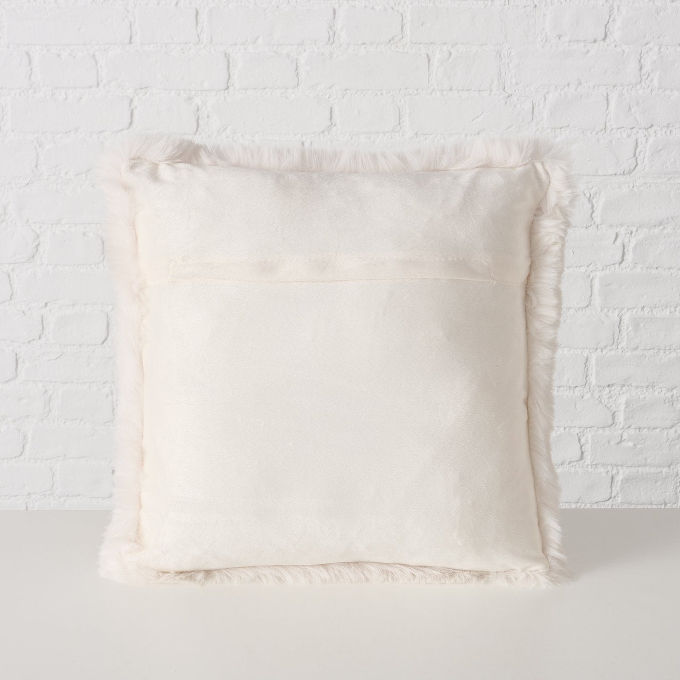 Kissen Set Liz 2 Stück 45x45 cm Kunstfell Creme und Hellbraun