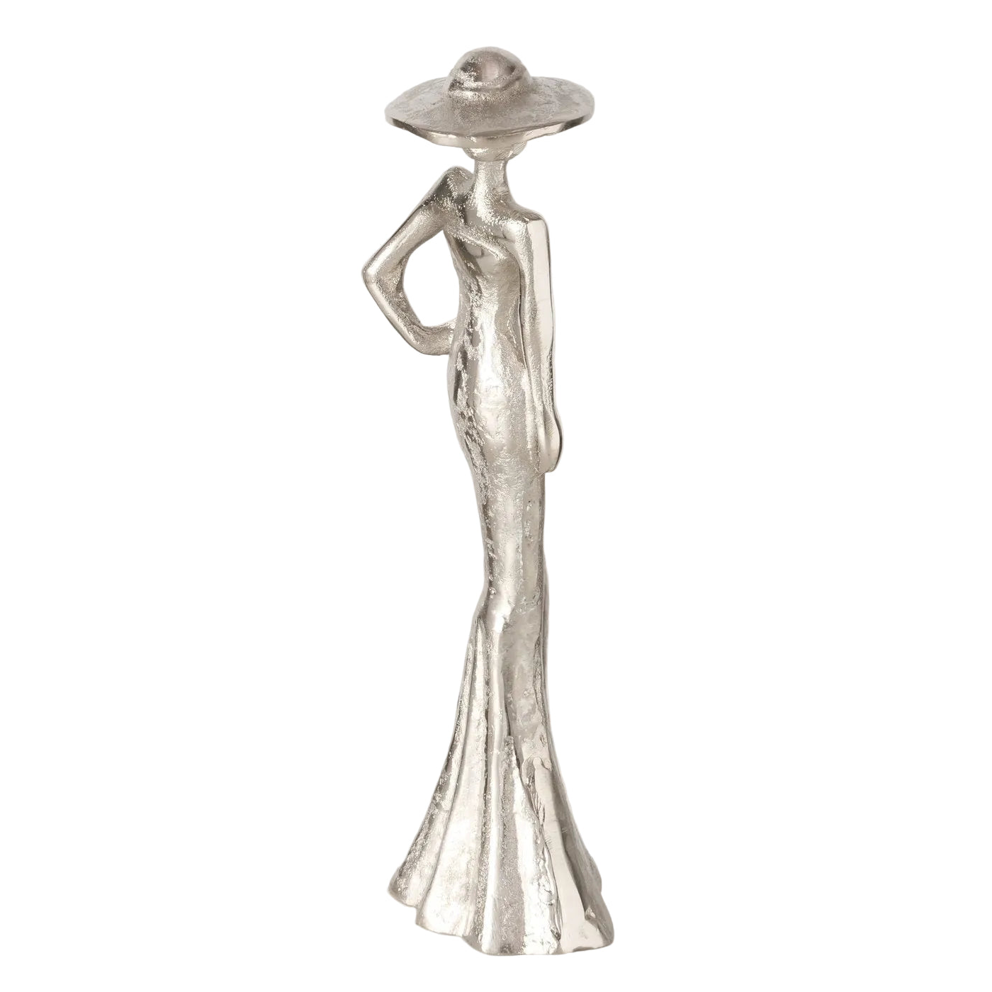 Lady Tatjana Elegante Aluminium Figur in Silber
