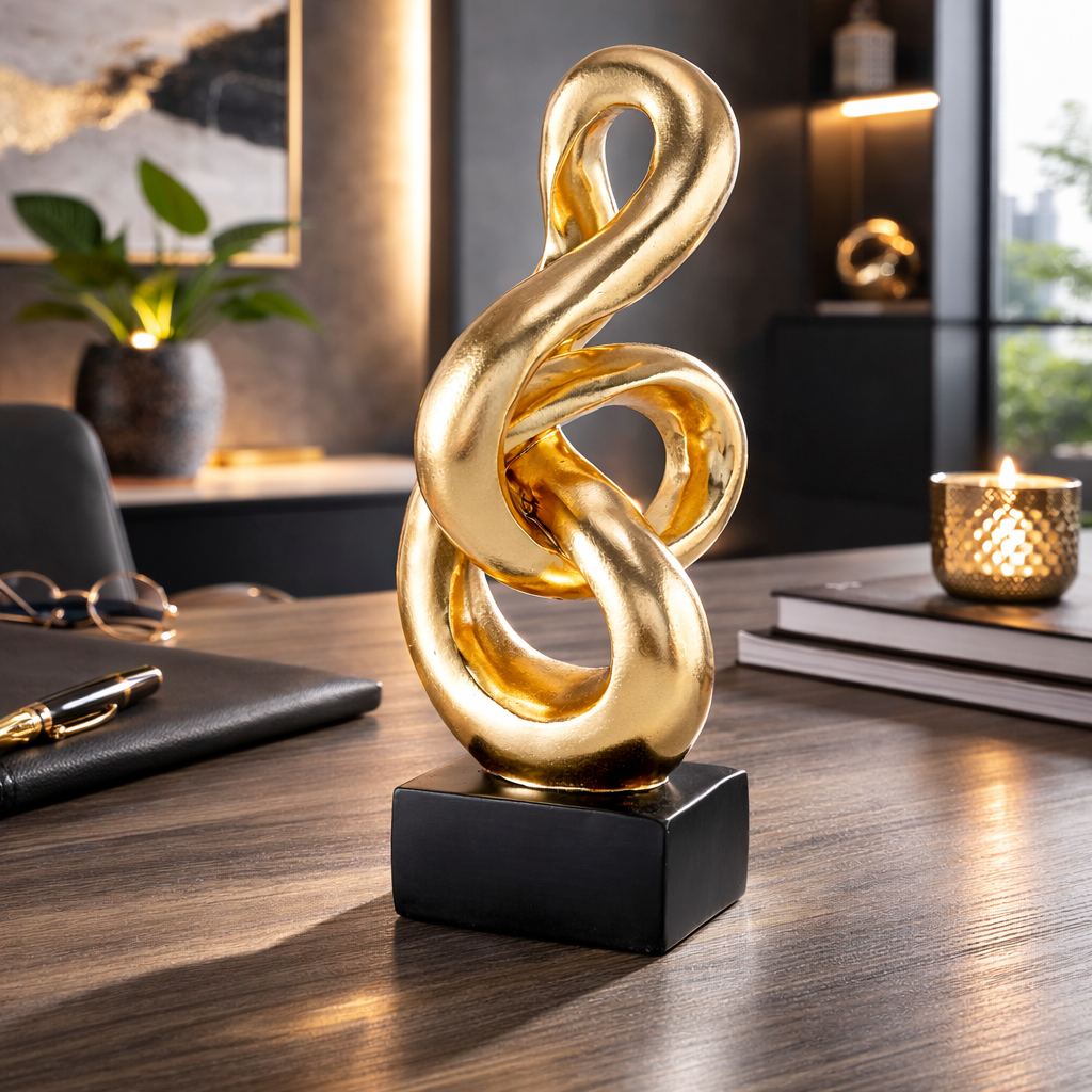 Skulptur Golden Infinity Chainy