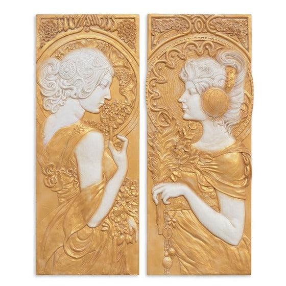 DuoMusa Wandreliefs Art Nouveau Set 100x40cm