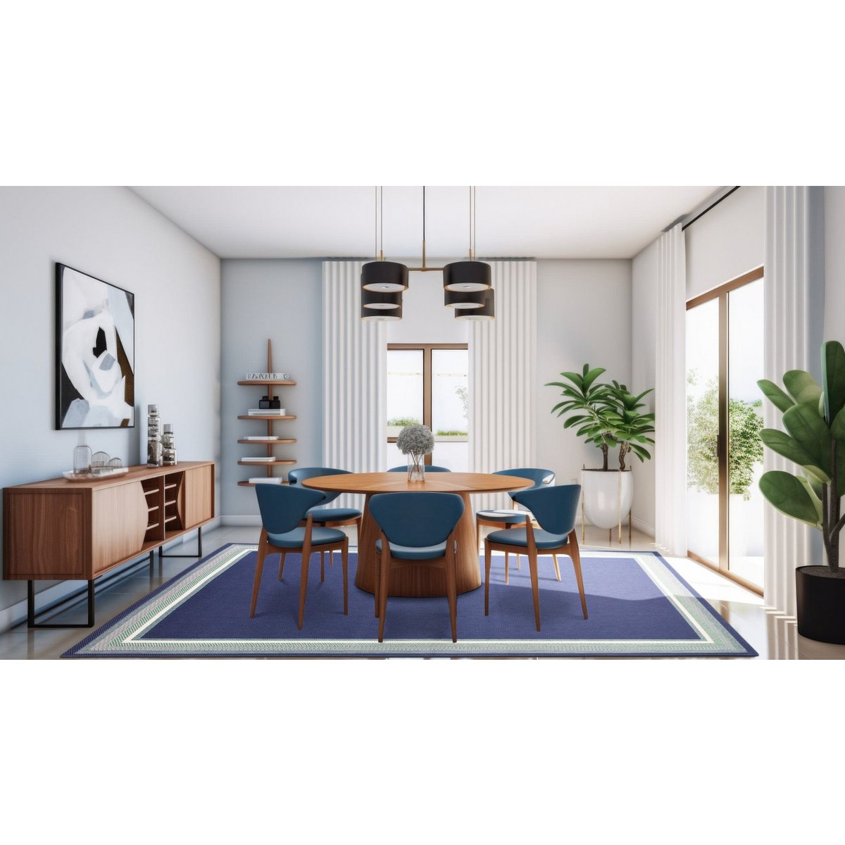 Ethnischer Teppich im Innenbereich im Freien