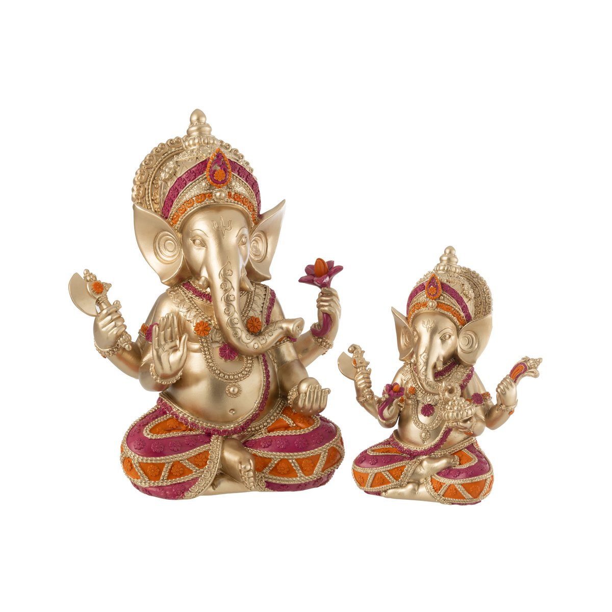 Ganesha Statue sitzend – Goldene Hindu-Figur aus Polyresin 28cm