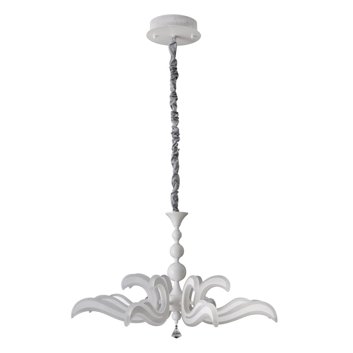 LED-Krone "LUDWIG" weiß Ø 66cm, mit fest verbauten LEDs, Metall in weiß