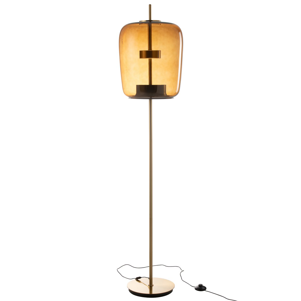 J-Line floor lamp – glass – brown – LED lights