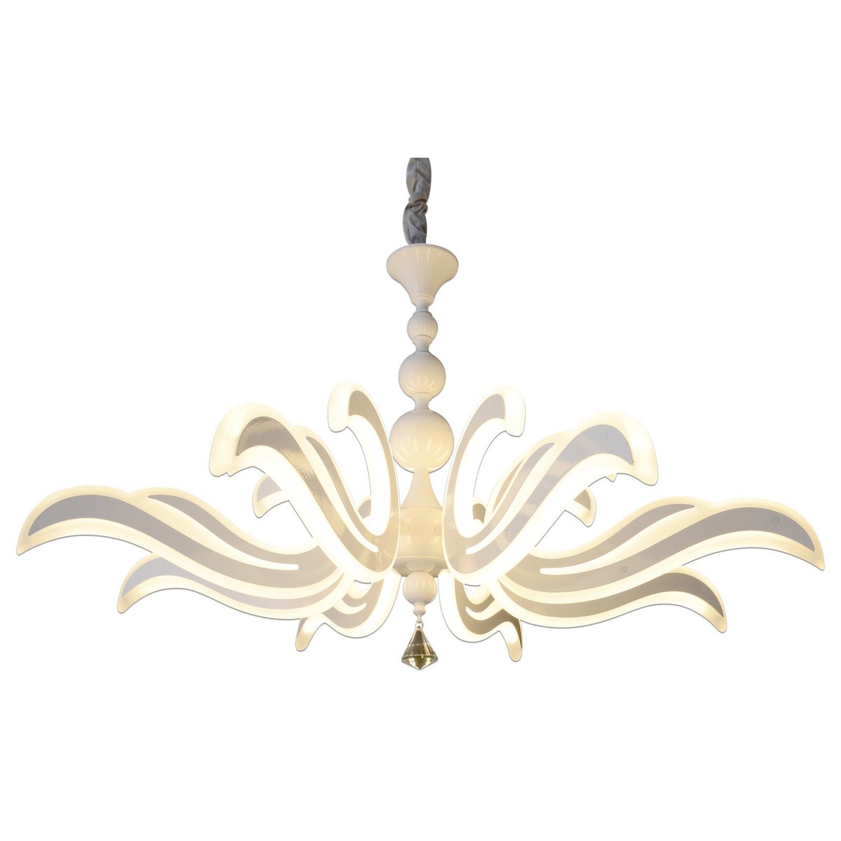 LED-Krone "LUDWIG" weiß Ø 66cm, mit fest verbauten LEDs, Metall in weiß