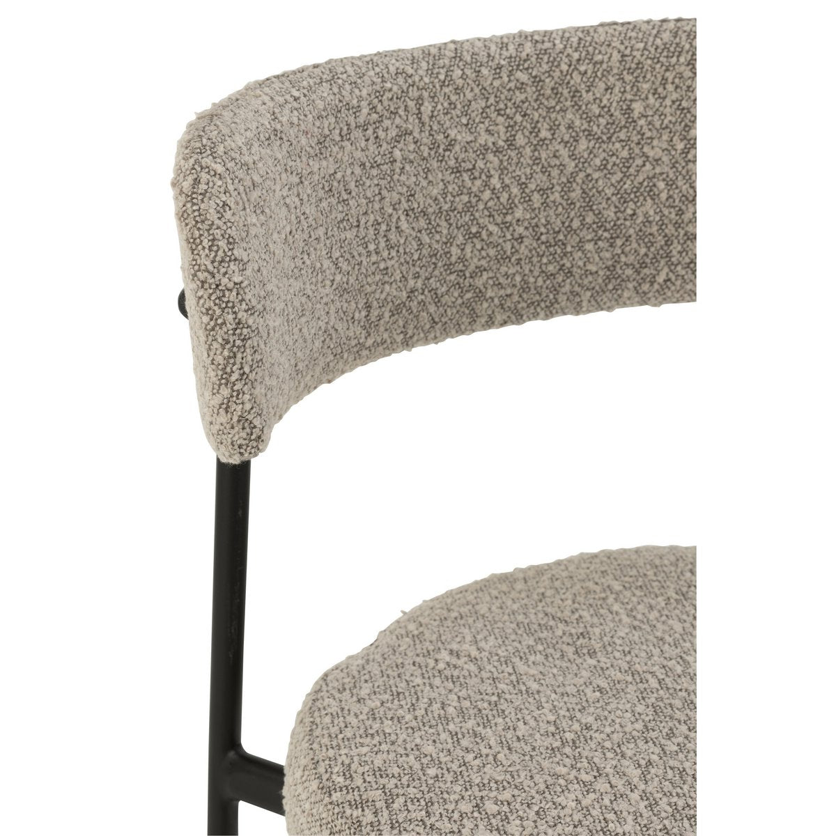 J-Line Barhocker Boucle Sperrholz/Polyester Grau/Schwarz