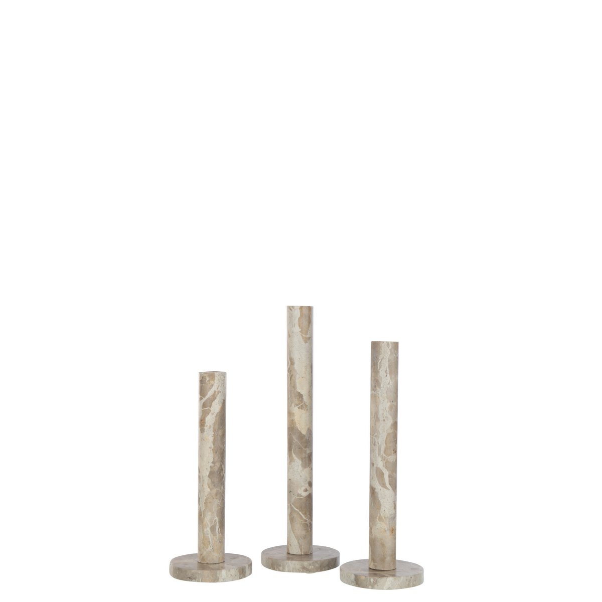 3er-Set Kerzenhalter Marmor Beige