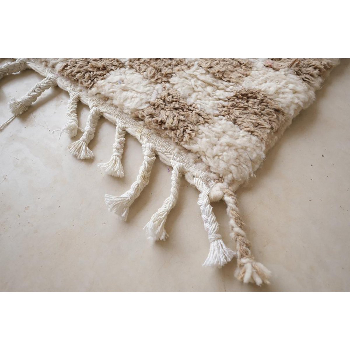 Berber Wolle Teppich für karierte Wolle 110 x 146 cm