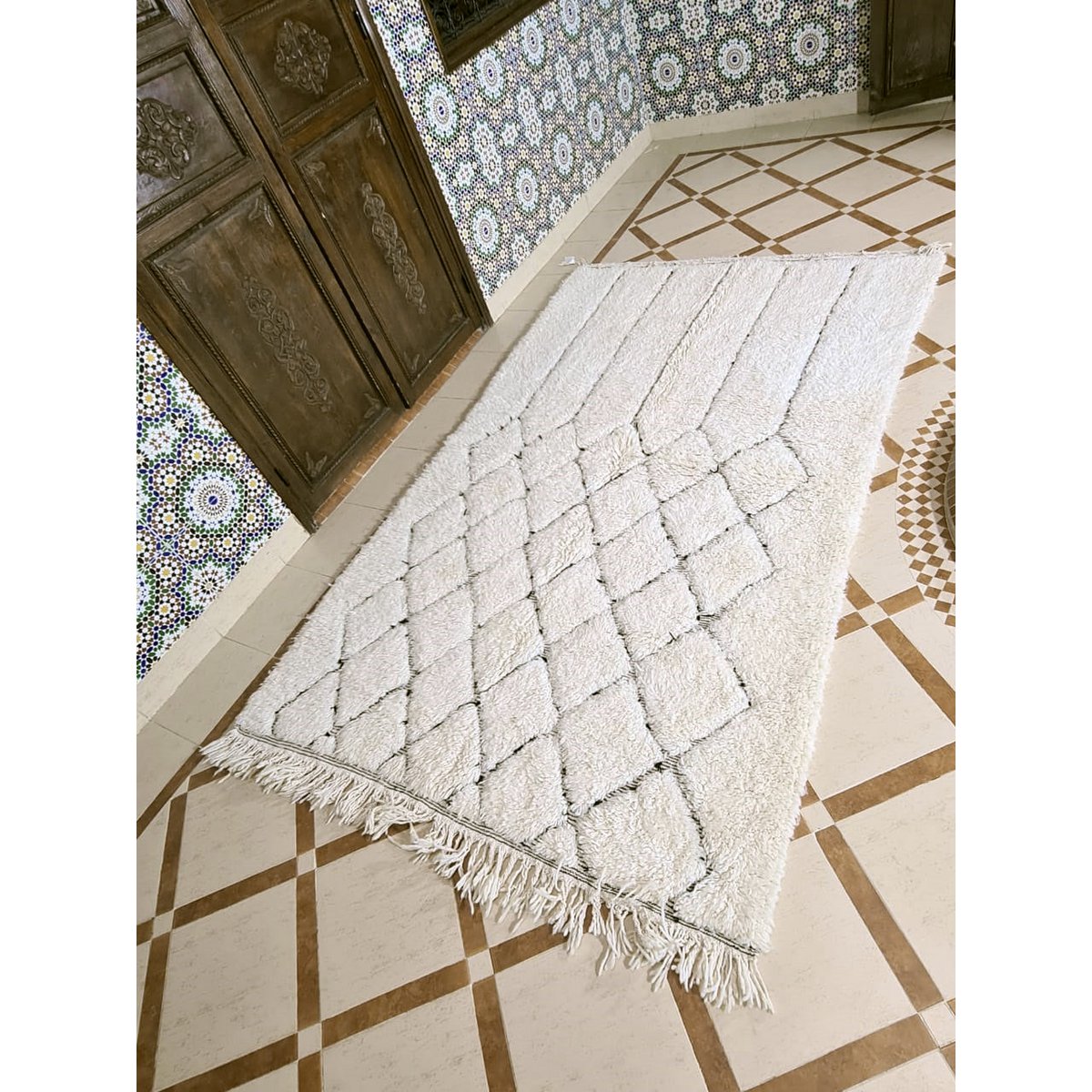 Berberteppich Beni Ouarain reine Wolle 157 x 265 cm