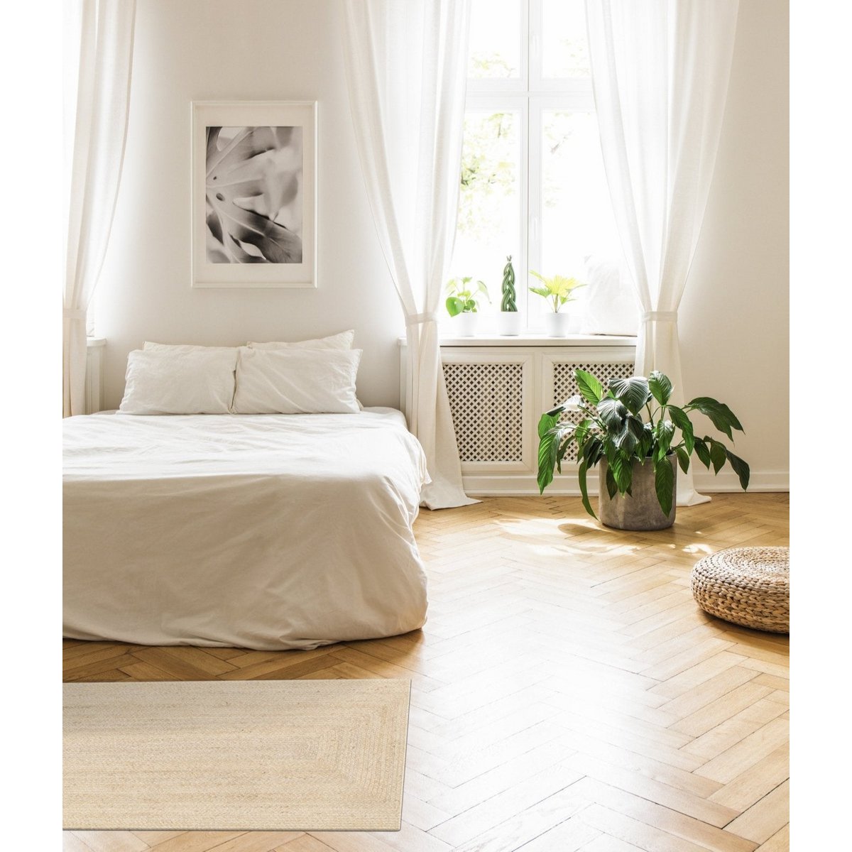 Indira handgefertigter geflochtener Jute -Teppich